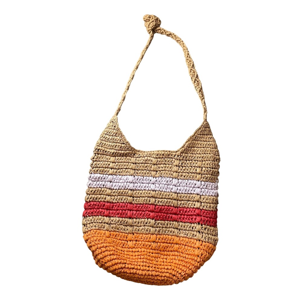 Universal Thread Straw Crossbody Striped Bag